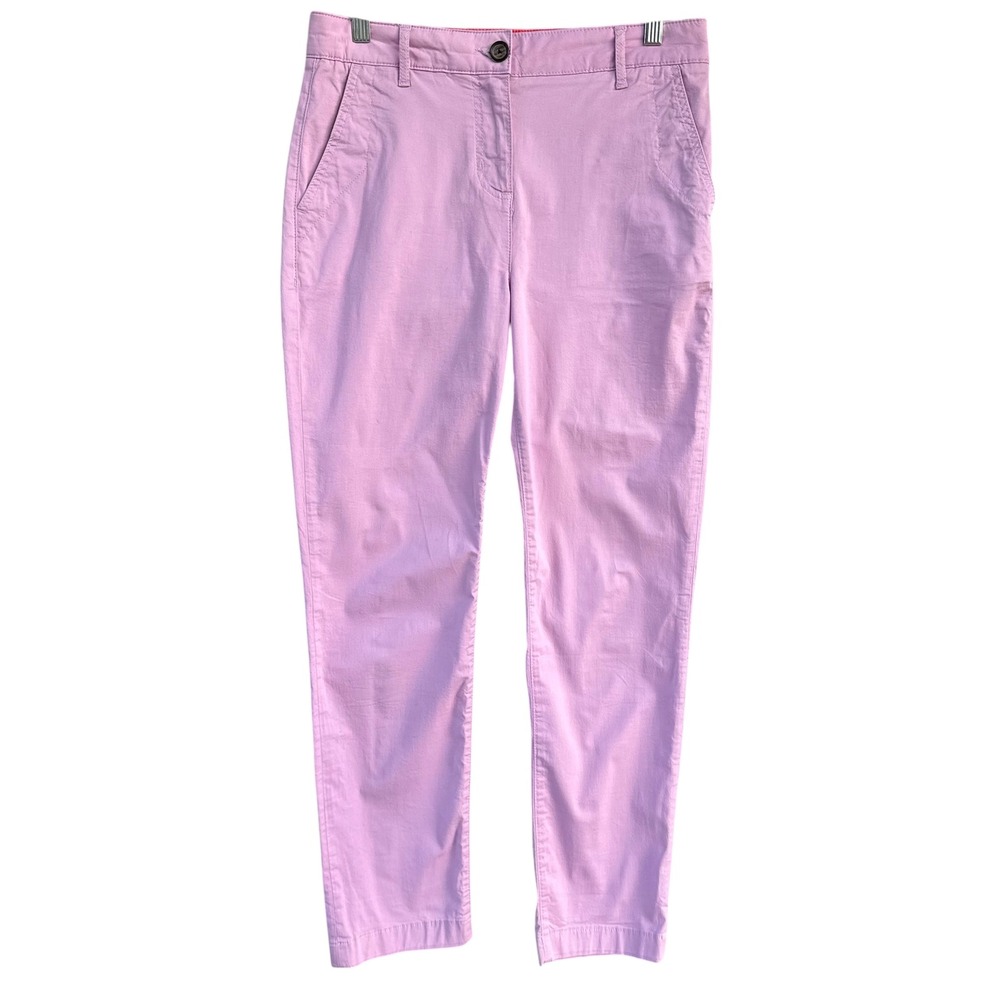 Boden Pants Lilac Pink Cotton Blend Slim Chino Trousers Womens Size 6R